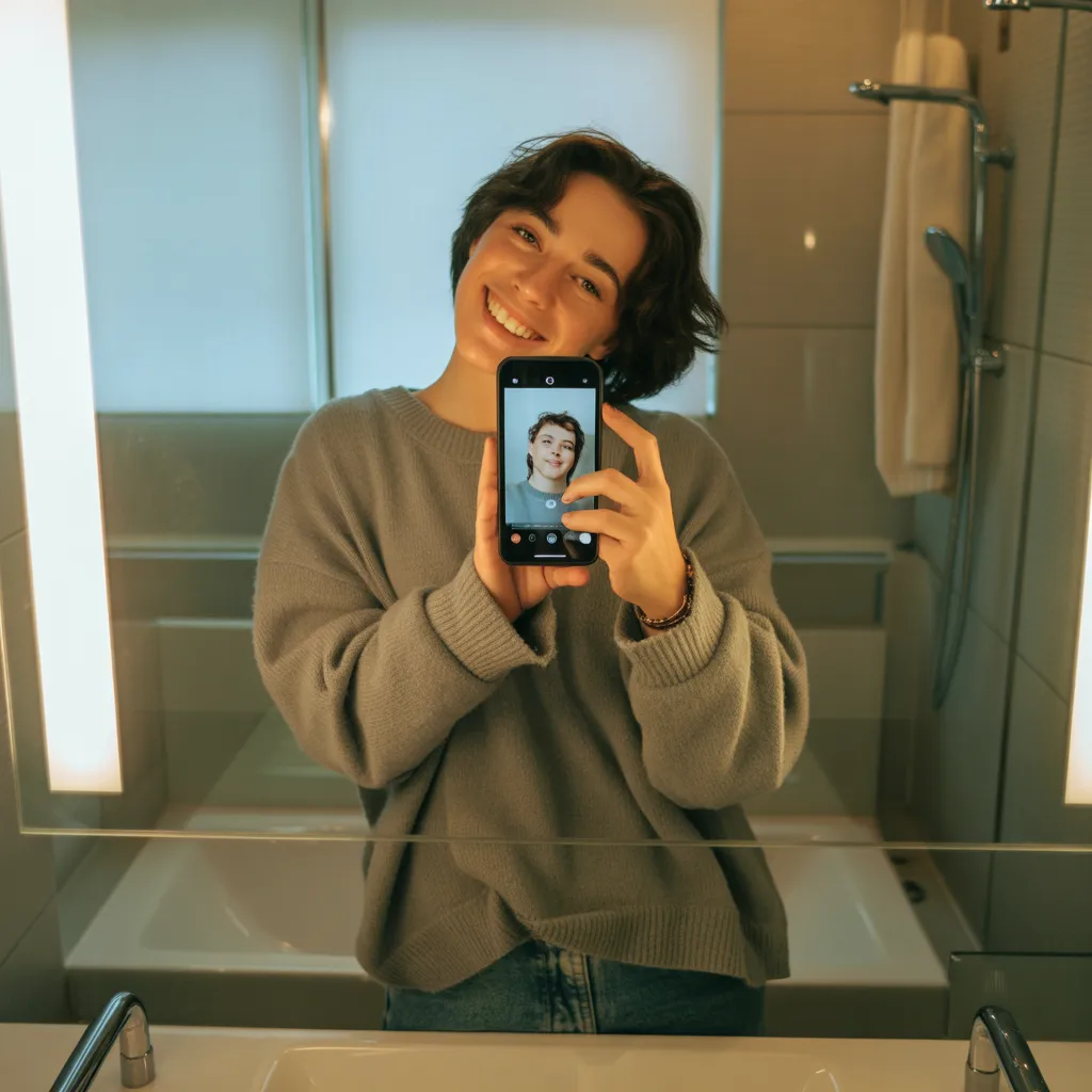 mirror selfie caption