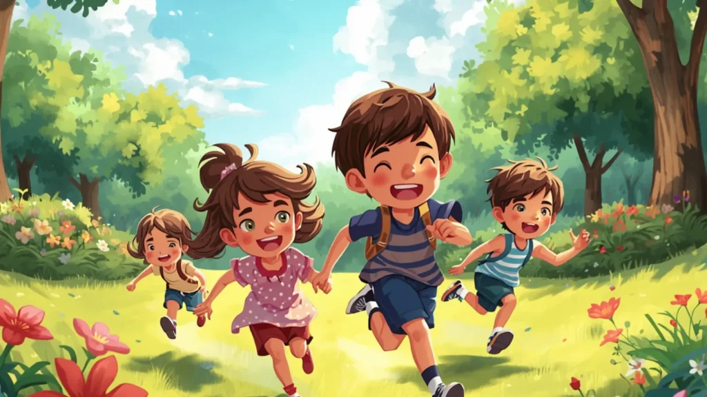 caption for kids playing