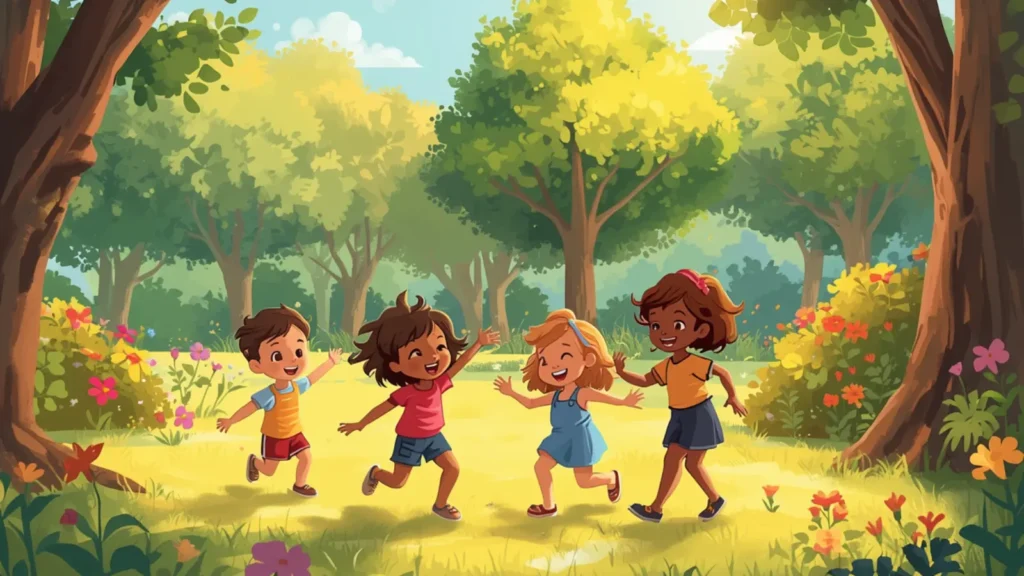caption for kids playing