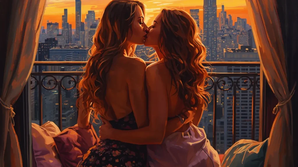 lesbian porn captions
