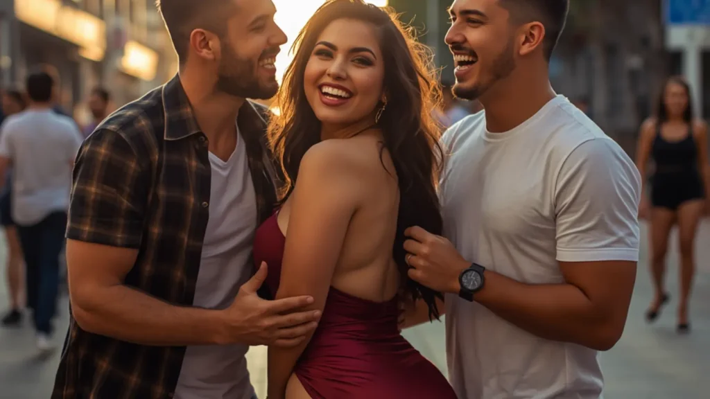 threesome porn captions