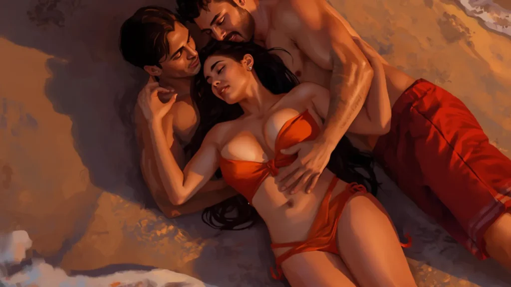 threesome porn captions